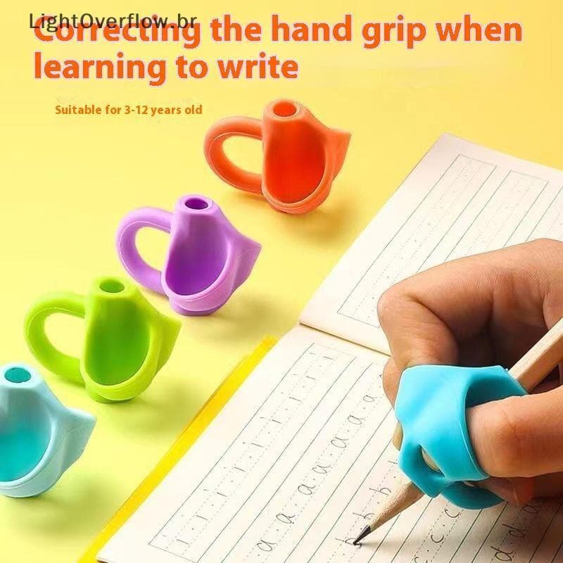 [LightOverflow] Conjunto De Lápis De Três Dedos De 3/5 Unidades Silicone Pinça De Escrita Para Alunos Do Ensino Fundamen