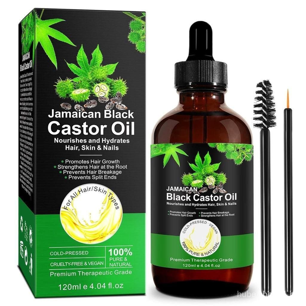 Óleo de rícino jamaicano, óleo de rícino para cuidados com o cabelo, óleo de rícino natural prensado a frio, engarrafado