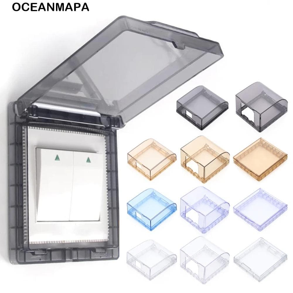 OCEANMAPA 86 Tipo Caixa Impermeável De Tomada De Parede , Capa De Proteção De Botão De Interruptor Antiincrustante Autoa