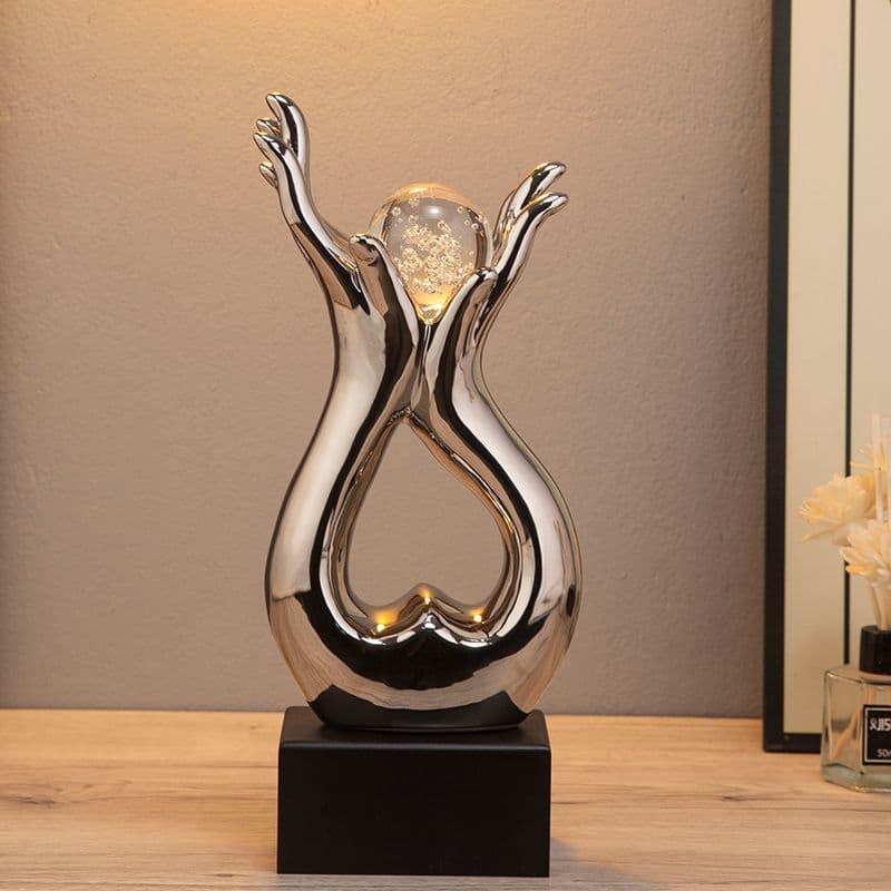 Escultura Decorativa Centro de Mesa Decorativo Decoração Sala Luxo Decoração Elegante Para Sala Presente Criativo