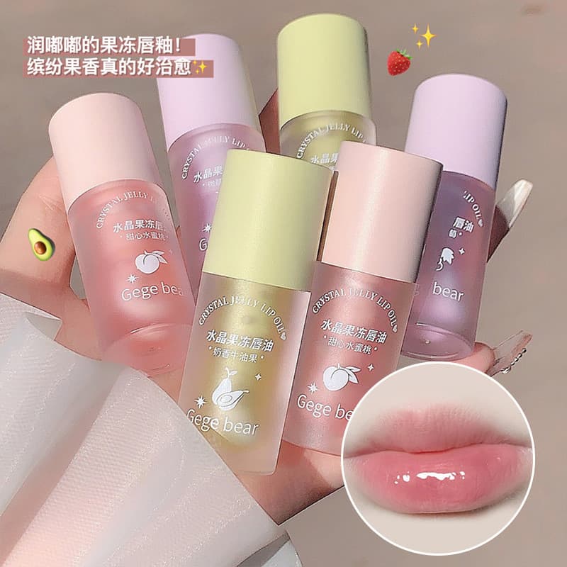 Gege bear Crystal Jelly Lip Oil Hidratante Lip Balm Base Hidratante Batom Feminino Lip Gloss