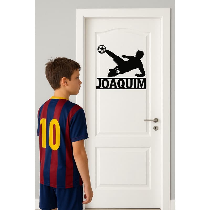 Placa Decorativa de Porta em MDF Personalizada com Nome – Futebol