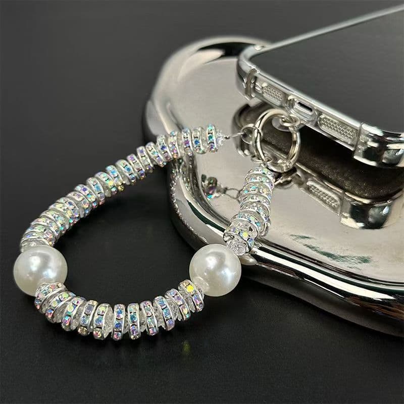 Cordão de Celular com Strass Pérolas Chaveiro Brilhante para Capa de Telefone Anti Queda Durável Alta Qualidade.