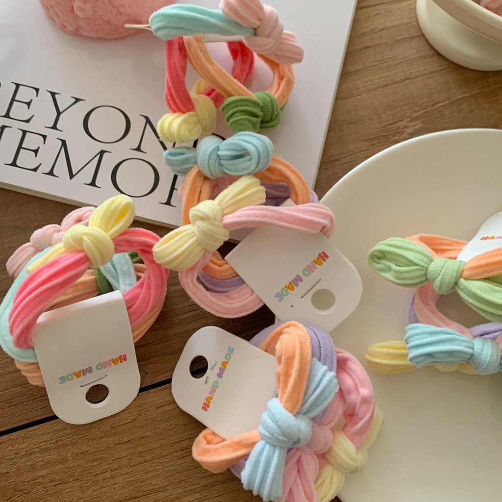 Lindo laço de cabelo em formato de laço, cor creme, estilo feminino, acessório de cabelo básico versátil, acessório de a