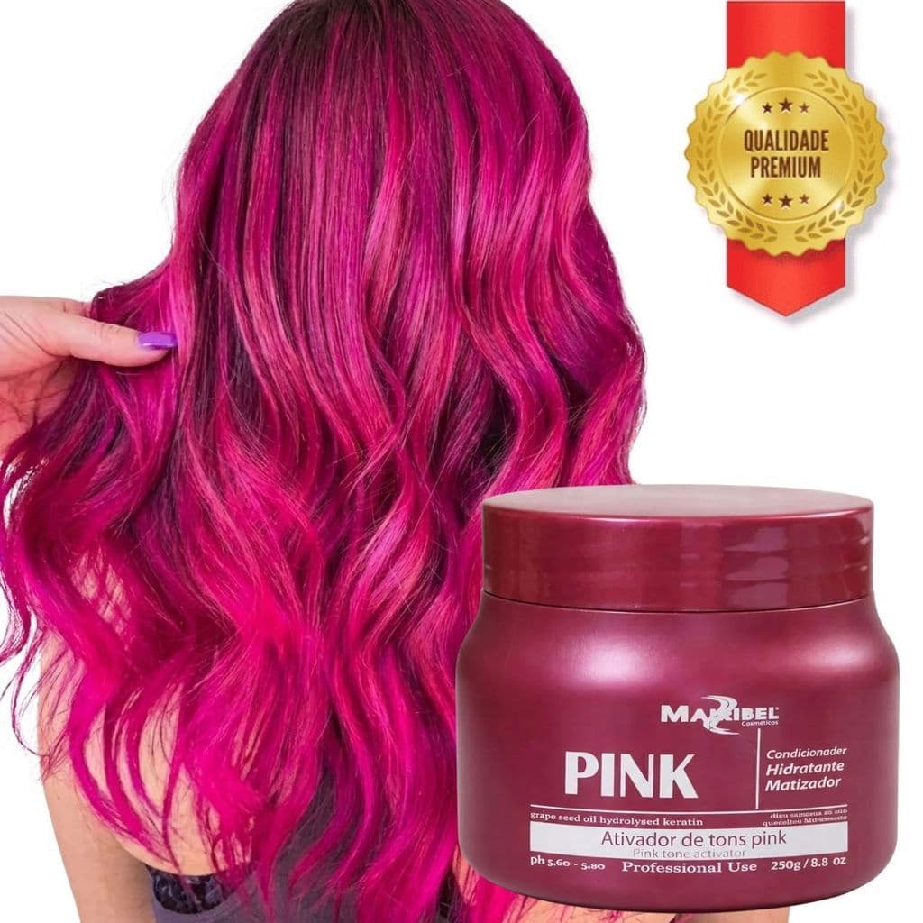 Matizador Rosa 250g Máscara Tonalizante Pink para Cabelo Rosa Cor Intensa Brilho e Hidratação