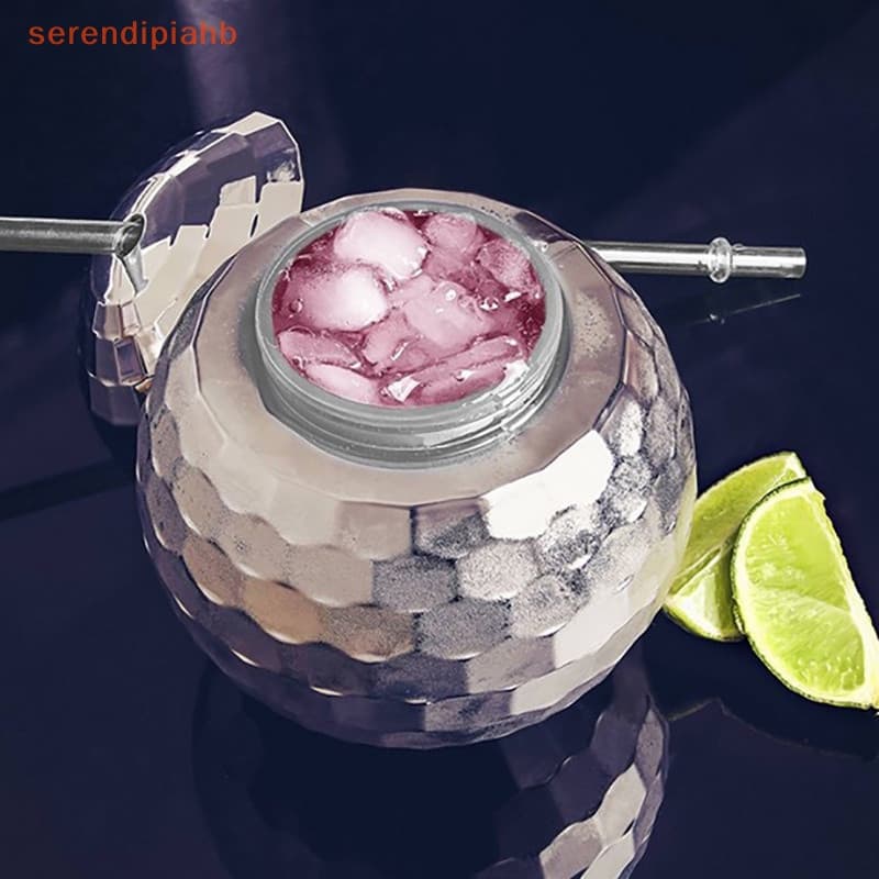 Exclusivo Copo de 580ml em Forma de Bola de Discoteca com Canudo Brilhante para Bar de Coquetéis