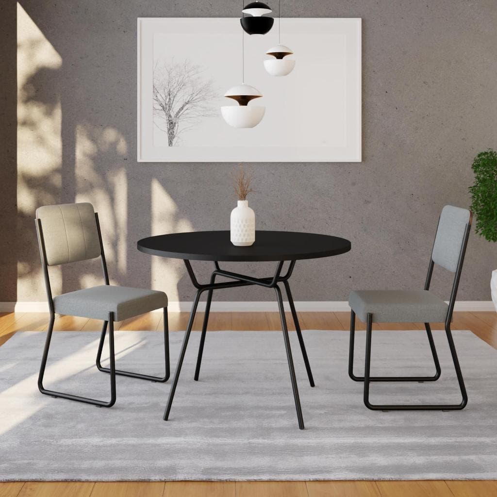 Mesa de Jantar Redonda Soho BPU 90cm  Est.Preta