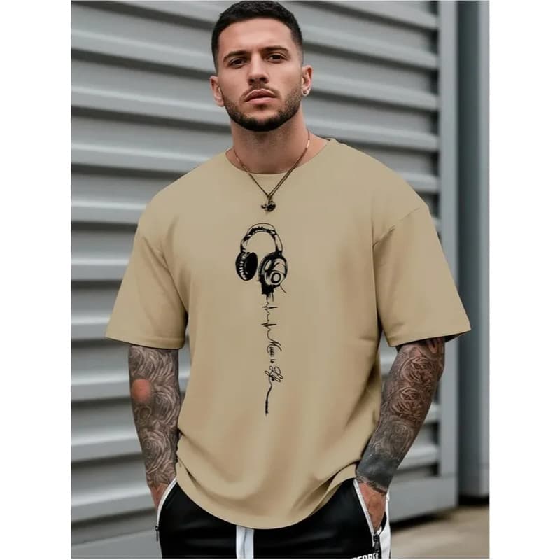 Camiseta Masculina Básica Com Estampa 100% Algodão