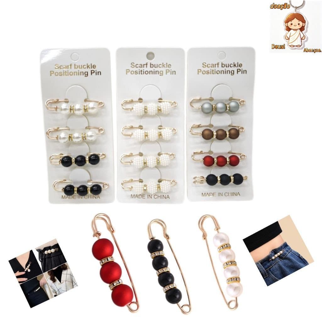 Broches de Ajuste para Roupa Kit Colorido 4 Unidades Cores Sortidos