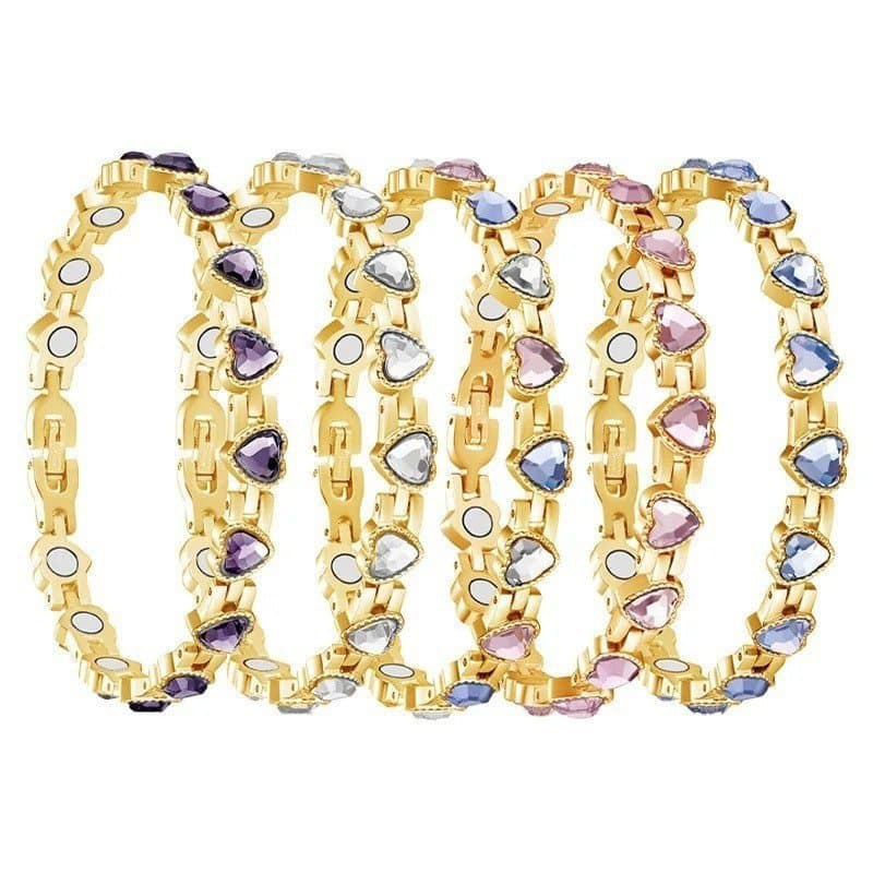 Pulseira em formato de coração, equipada com ímãs de Gauss ajustáveis. ​ ​   No formato de um diamante.
