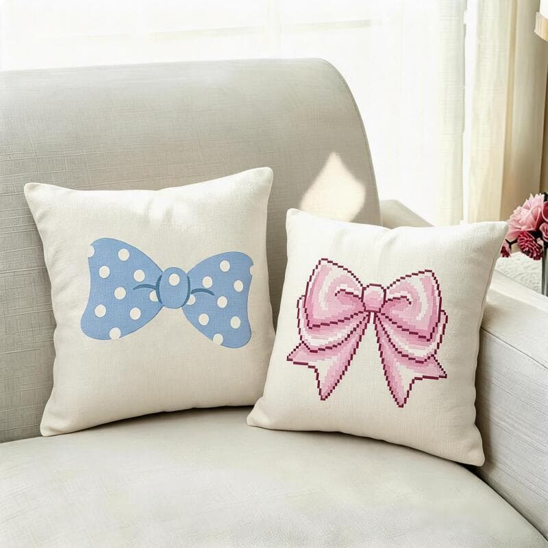 Almofadas Estampadas Borboleta e Laço Decoração de Casa(0157-0166)