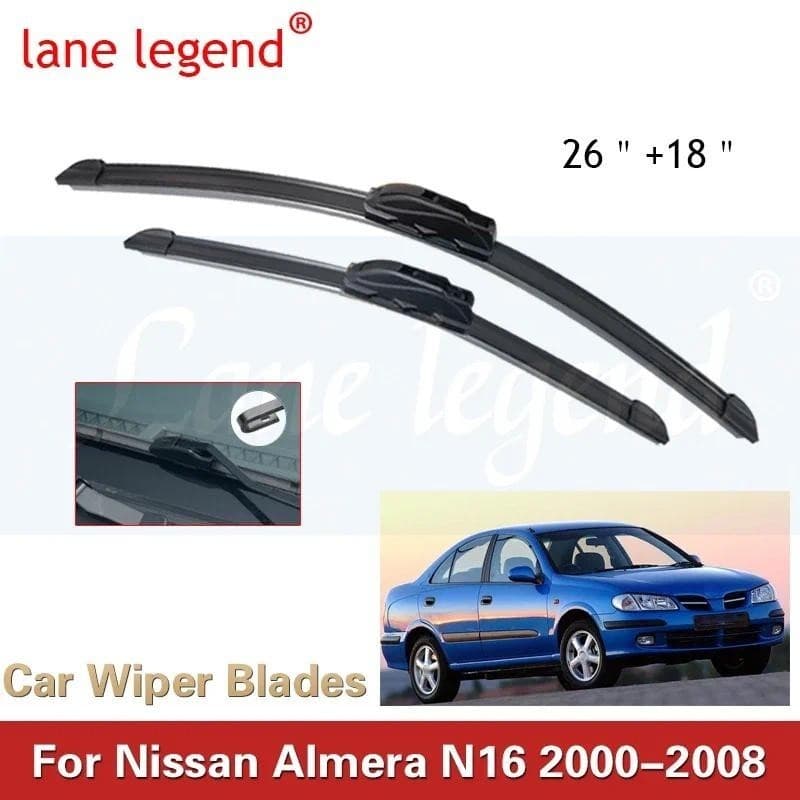 Para Nissan Almera N16 Bluebird Sylphy Pulsar 2000 ~ 2008 Kit De Lâminas De Limpador Dianteiro Cortador Acessórios Do Ca