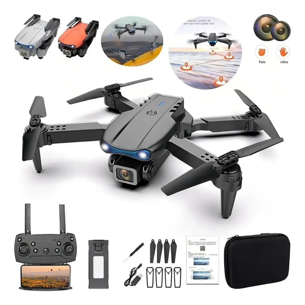 Drone E99 4K com Câmera Dupla HD WiFi FPV Dobrável Profissional