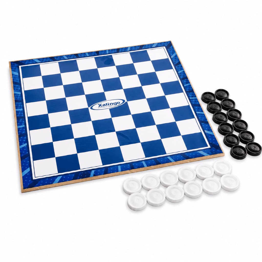 Jogo de Dama Madeira 6555.4 Xalingo Tabuleiro Educativo Clássico para Crianças e Família