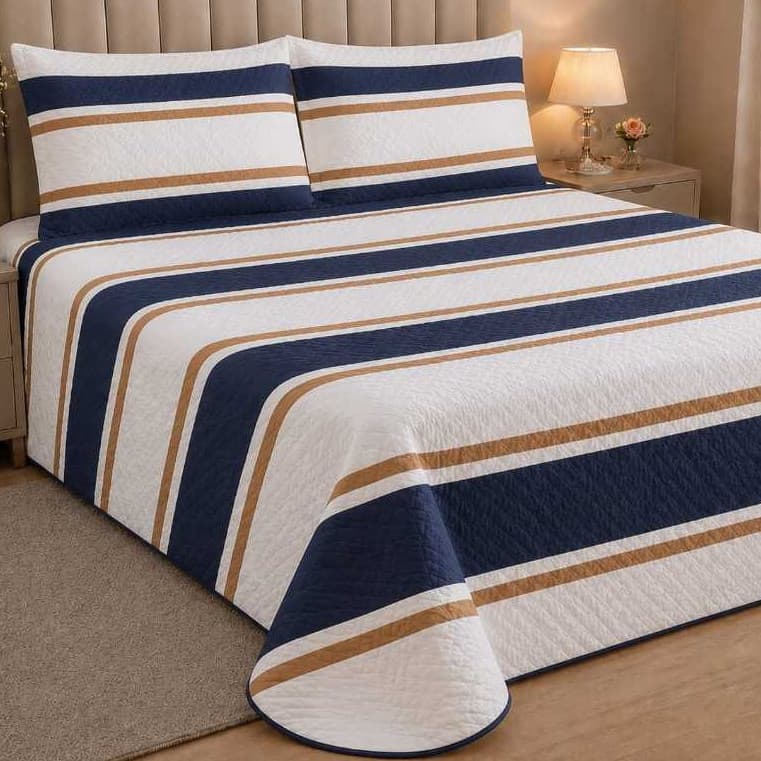 Cobre Leito Casal Queen Matelado Zigue-Zague Micropercal + 2 Porta-Travesseiros 70x50
