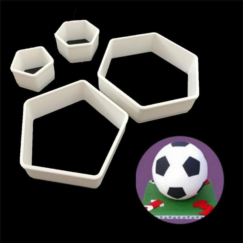 Elio-t Único 4 Pcs Sugarcraft Futebol Fondant Molde Cortador De Biscoitos Ferramentas De Decoração De Bolo Bakeware COD