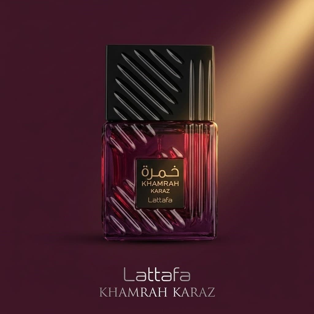 Perfume Árabe Lattafa Khamrah Karaz 100ml, Cítrico Amadeirado com Cereja, Longa Duração, 100% Original, Importado