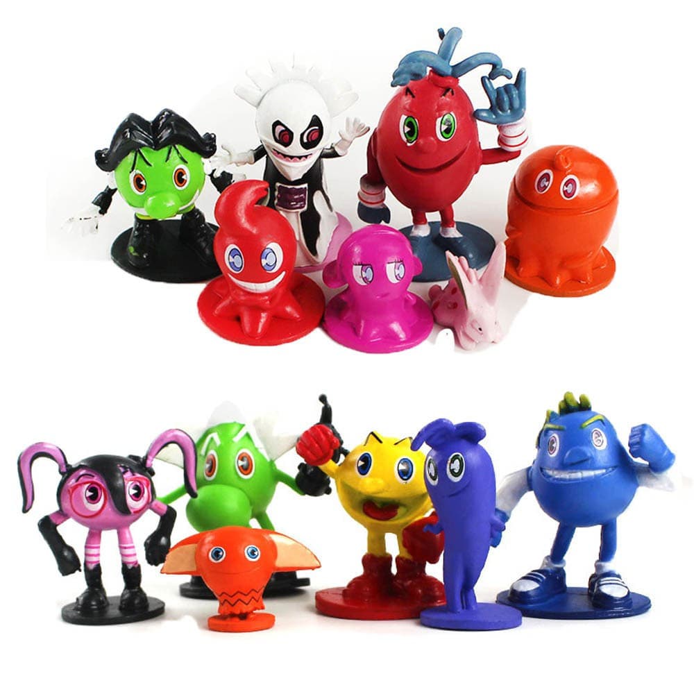 12 peças/lote Figuras de Anime Pac-Man, Aventuras de Fantasmas, Brinquedos de PVC, Presentes para Crianças RPQ2 6CUA