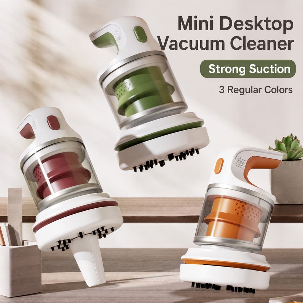 Mini Aspirador de Pó de Mesa Recarregável por USB, Limpador de Pó para Teclado, Removedor de Migalhas, Aspirador de Mesa
