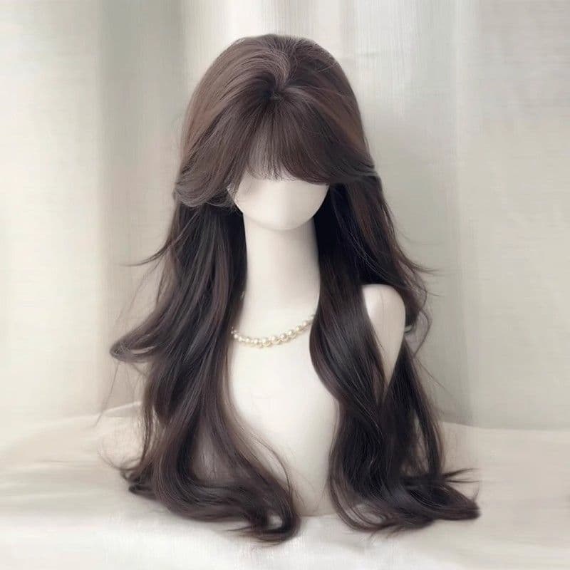 Não é necessário usar touca de cabelo, volume alto na parte superior, ondas grandes volumosas e relaxadas, peruca cachea