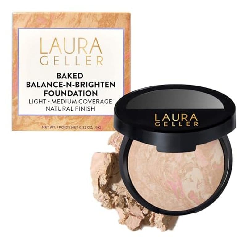 LAURA GELLER NEW YORK Premiado Baked Balance-n-Brighten Color Cor Correcting Powder Foundation-Feito À Mão Na Itália-Cob