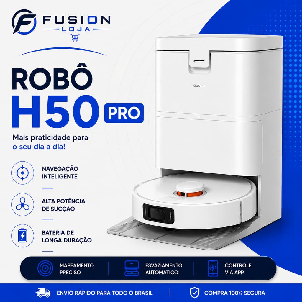 (NEW) Robô Aspirador Vacuum H50 Pro Mop Giratório Lavagem automática /Estação autolimpante + Poder de Sucção de 15.000Pa