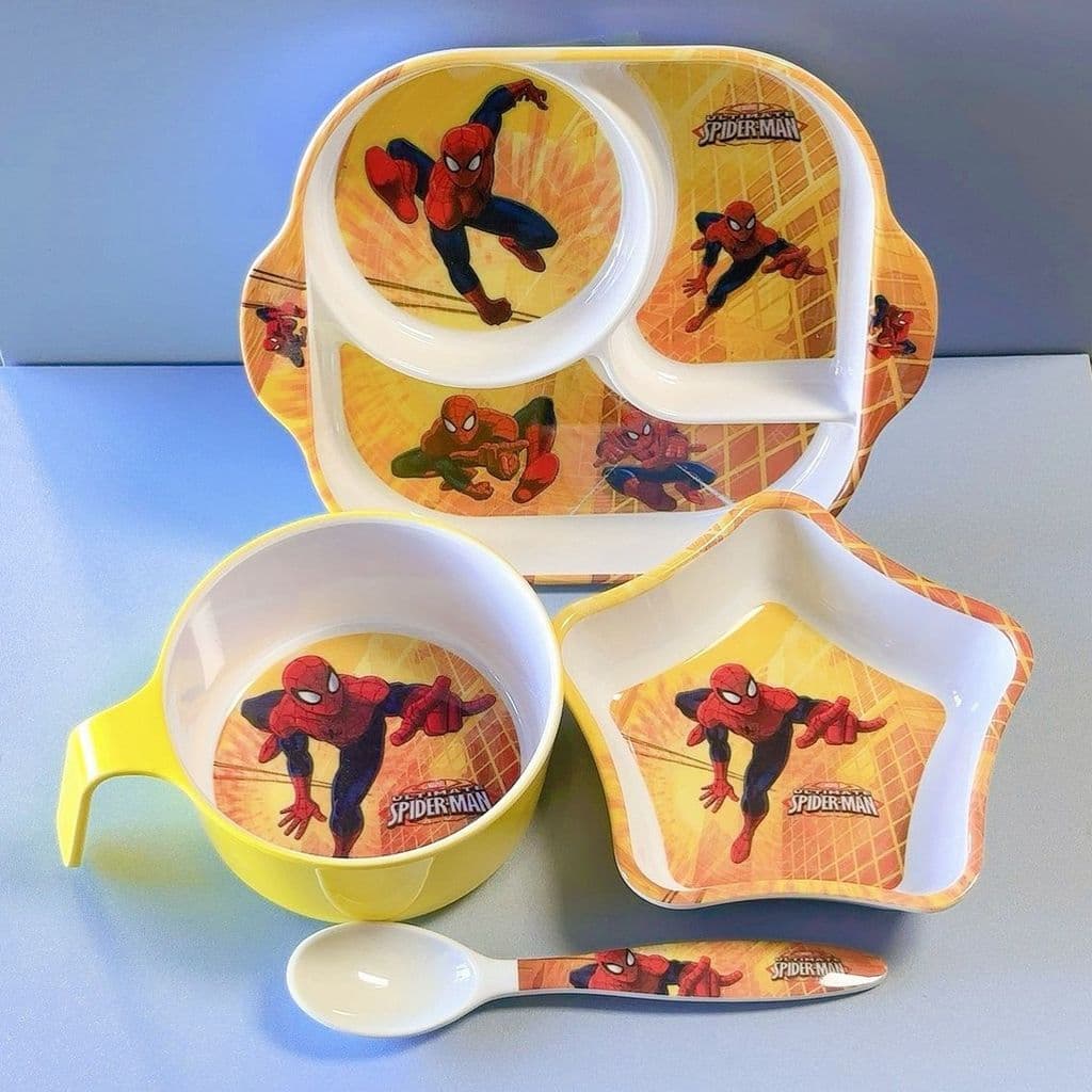 Conjunto de talheres infantis do homem-aranha, arroz para bebê, suplemento alimentar infantil, tigela, prato de frutas,