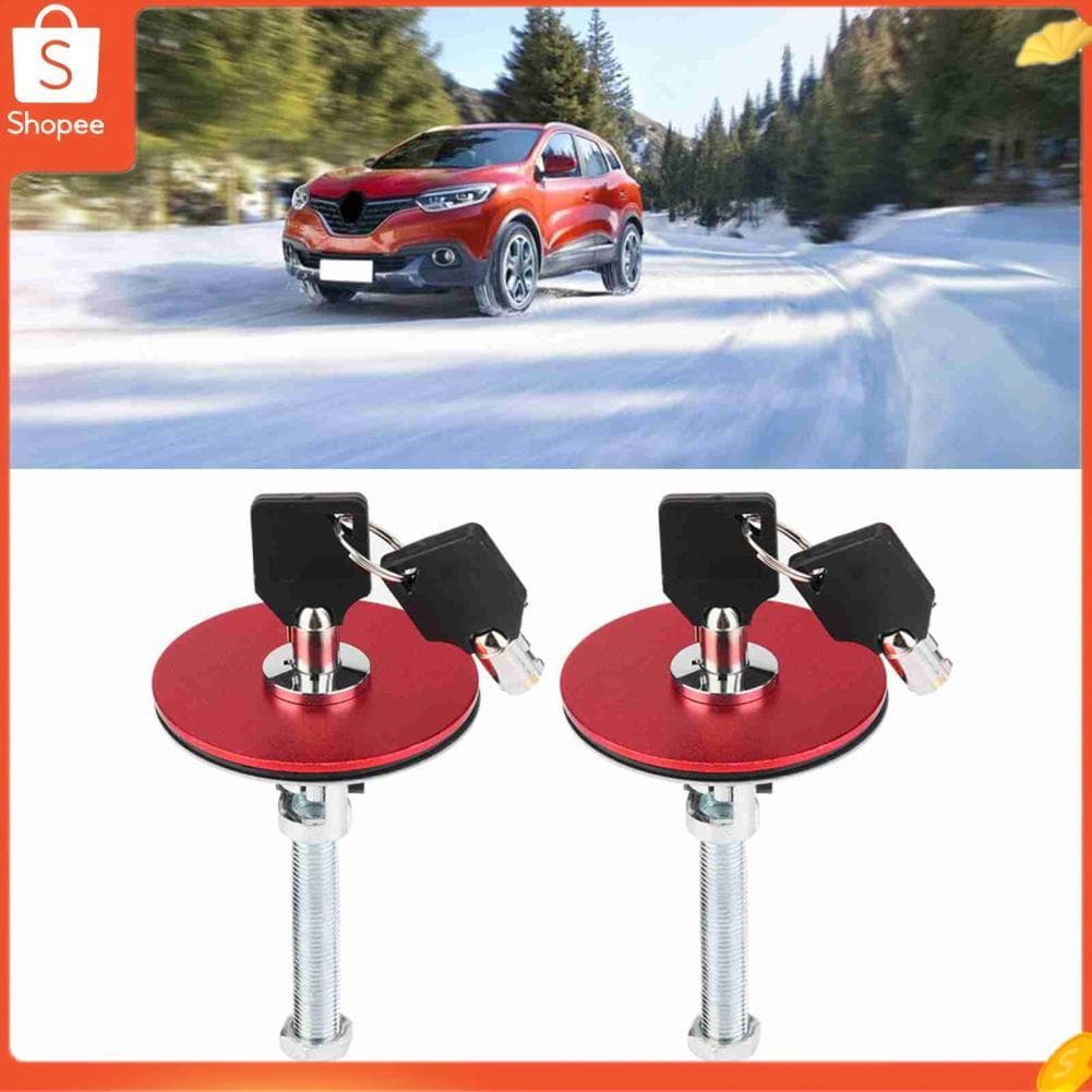 Hap Kit de pino de trava de segurança em liga de alumínio para capô de motor universal de carro (vermelho)