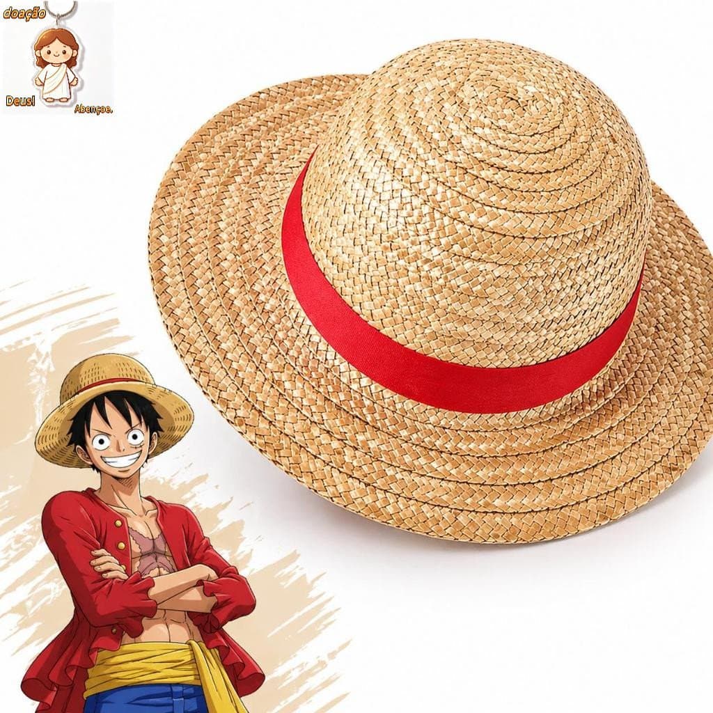 Chapéu De Palha Cosplay Anime Pirata Fantasia Festa Geek Adulto Infantil Resistente Luxo