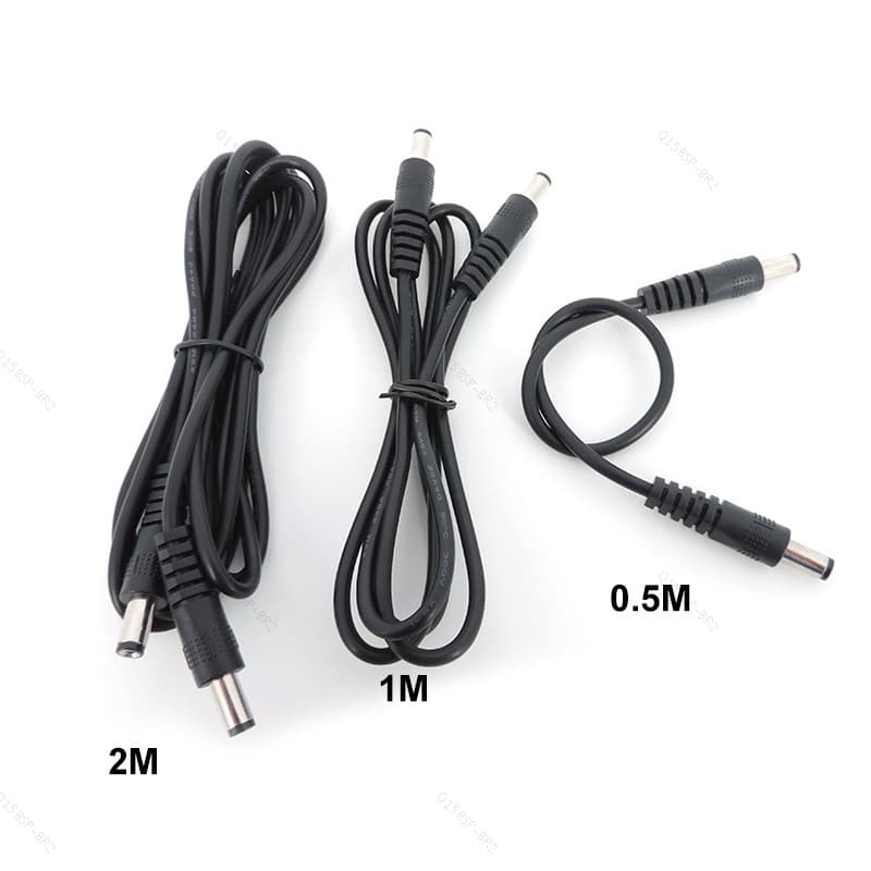 10 Peças 12V DC Fonte De Alimentação Conector Cabo De Extensão Macho Para Plug 5.5x2.1mm Cabos Adaptadores BR15B2