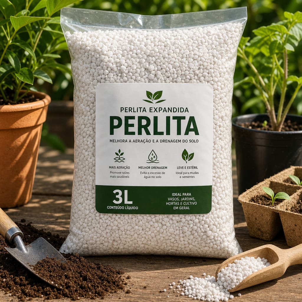 Condicionador de Solo Perlita Expandida 3 Litros – Substrato Plantas Orquídeas e Outros