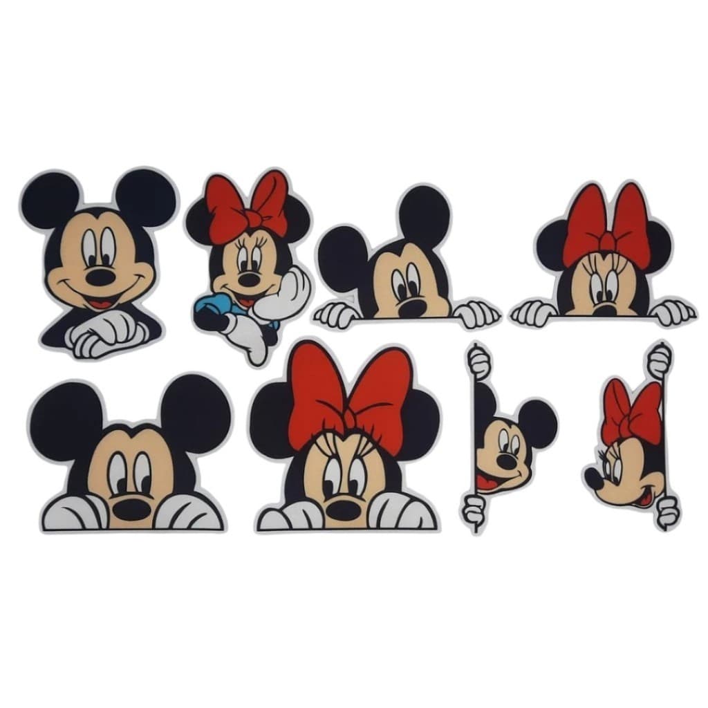 Kit 8 Apliques Termocolantes Mickey Minnie Estampados para Roupas, Mochilas e Artesanato Patch  Passar a Ferro Infantil