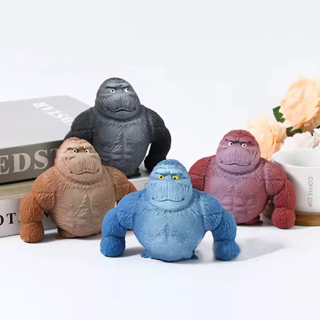 Brinquedo Boneco Macaco  Estica Esmaga Antiestresse Aperta