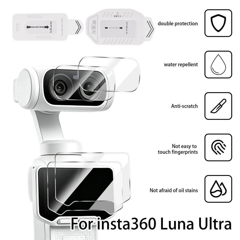 1/2 Conjunto De Protetor De Vidro De Câmara Sem Poeira | AR Alta Transparência Temperada Para Insta360 Luna Ultra À Prov