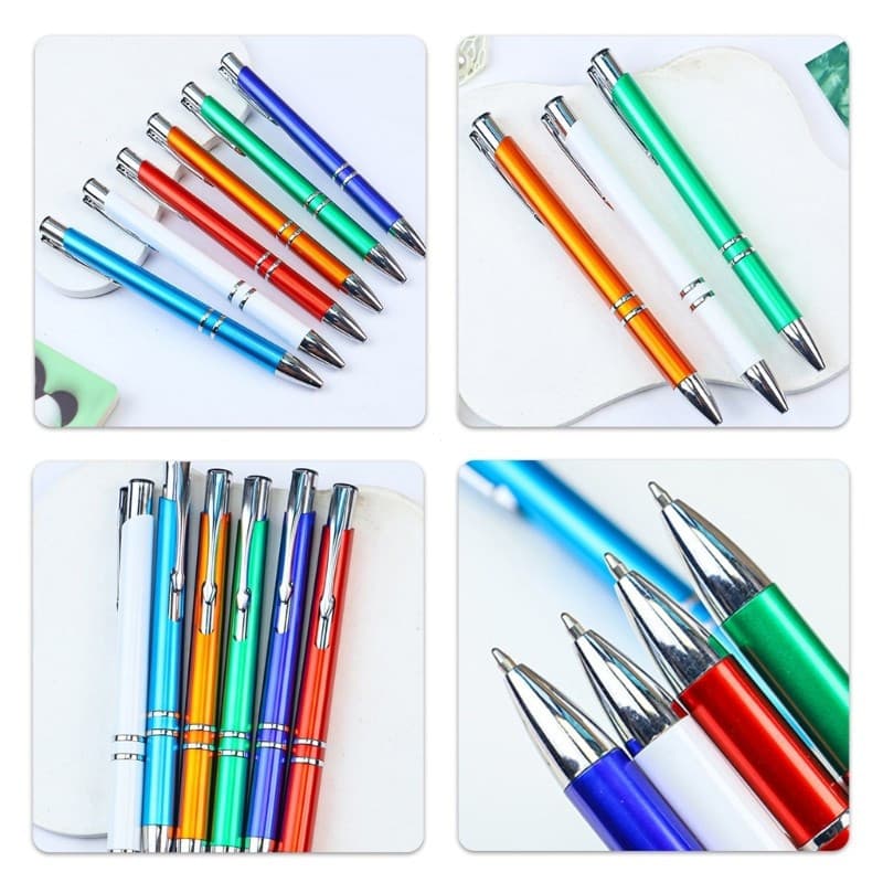 Bom 20 Unidades De Caneta Esferográfica De Plástico Metálico Retrátil Para Escola De Escritório