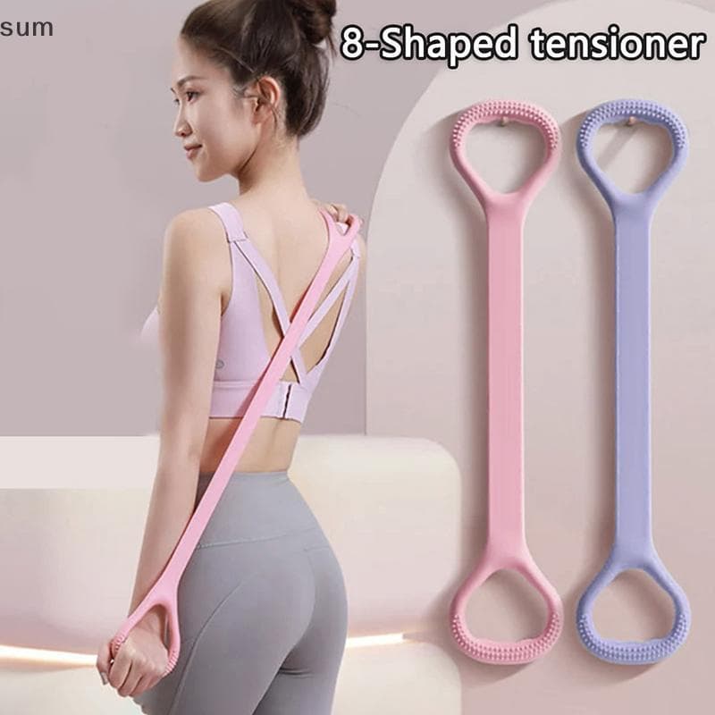 [sum] Yoga Fitness Corda Elástica Faixa De Resistência De Silicone Para Braço Ba Ombro Exercício Academia Correias Espor