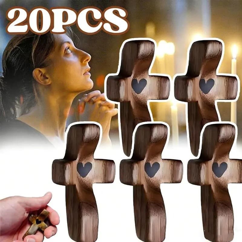 Conjunto de símbolos cristãos feitos à mão com 3/5/10/20 peças, um presente ideal para crentes, perfeito para oração, ad