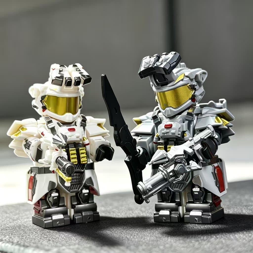 Compatível com bonecos de bloco de construção Lego Soldados táticos Lingxiao e Luna, com Kit de armas, presente de brinq