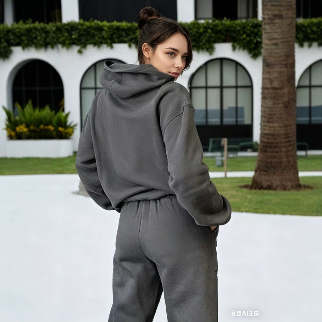 Novo conjunto de moletom para primavera, outono e inverno, conjunto de duas peças com moletom de manga comprida com capu
