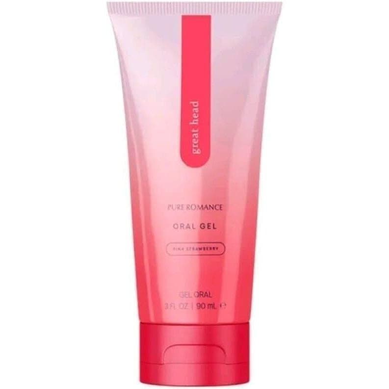 PureRomance-GreatHead │   RelaxOralGel-Rosa-Morango-3FlOz(90ml)