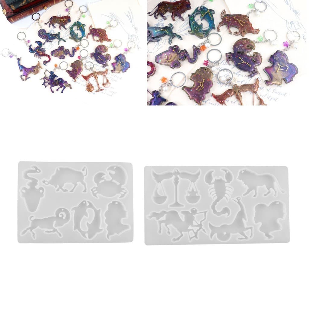 Moldes De Silicone Do Signo Zodíaco-Decoração De Chocolate Para Bolo De Cozimento