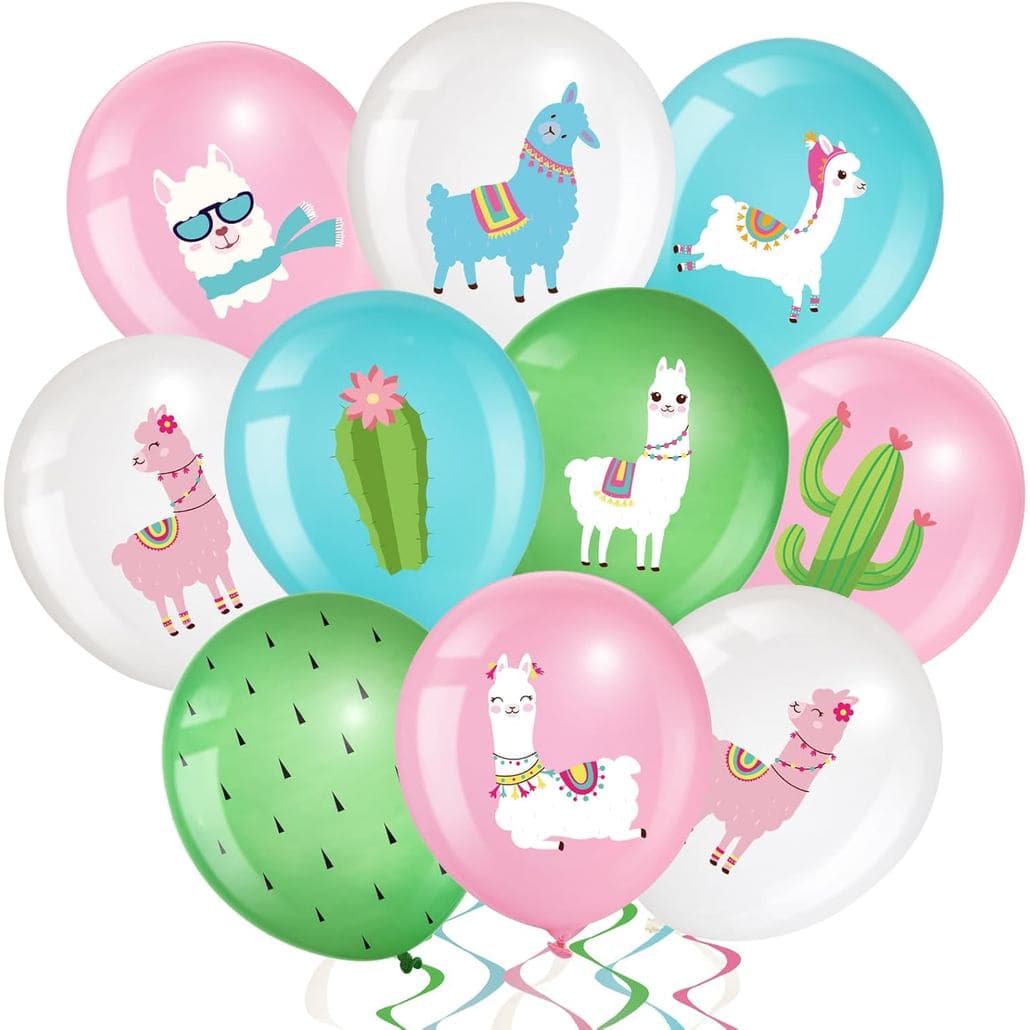 Aoriher 45 Balões de Látex de 12 Polegadas com Tema de Lhama e Cacto para Decoração de Festa de Aniversário, Artigos de