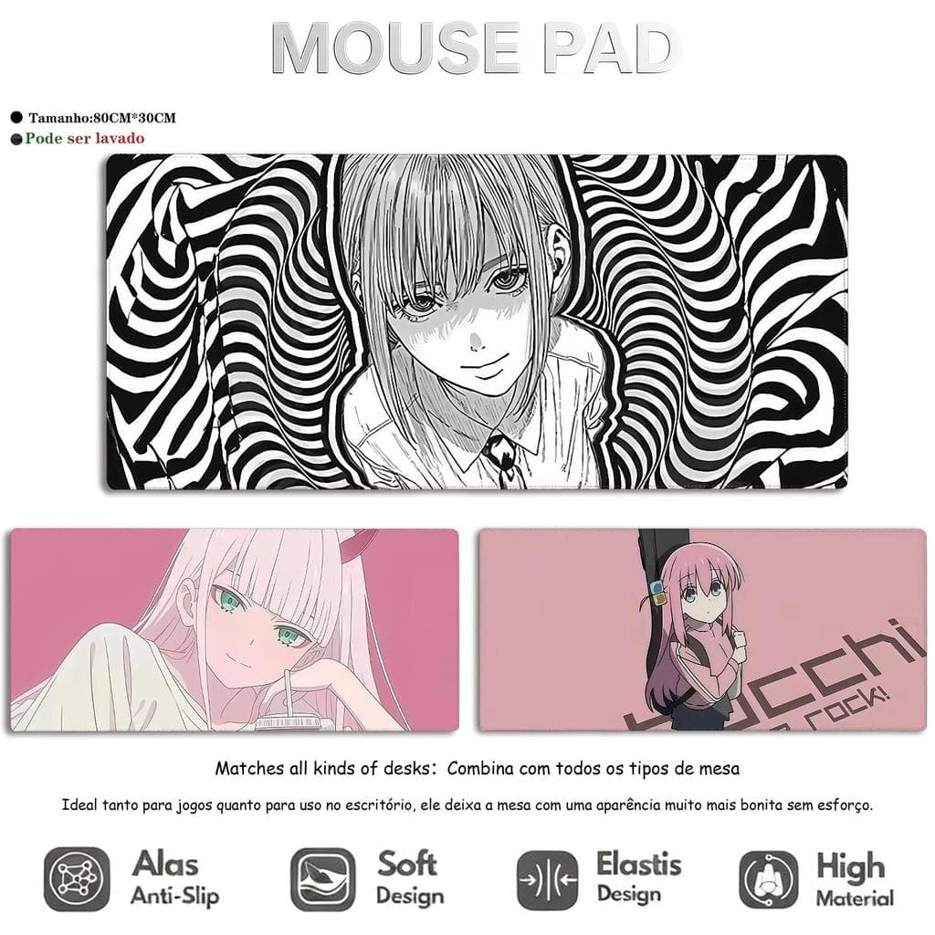 Mouse Pad Gamer Aesthetic Design Moderno Tapete de Mesa para Computador Notebook com Borda Reforçada