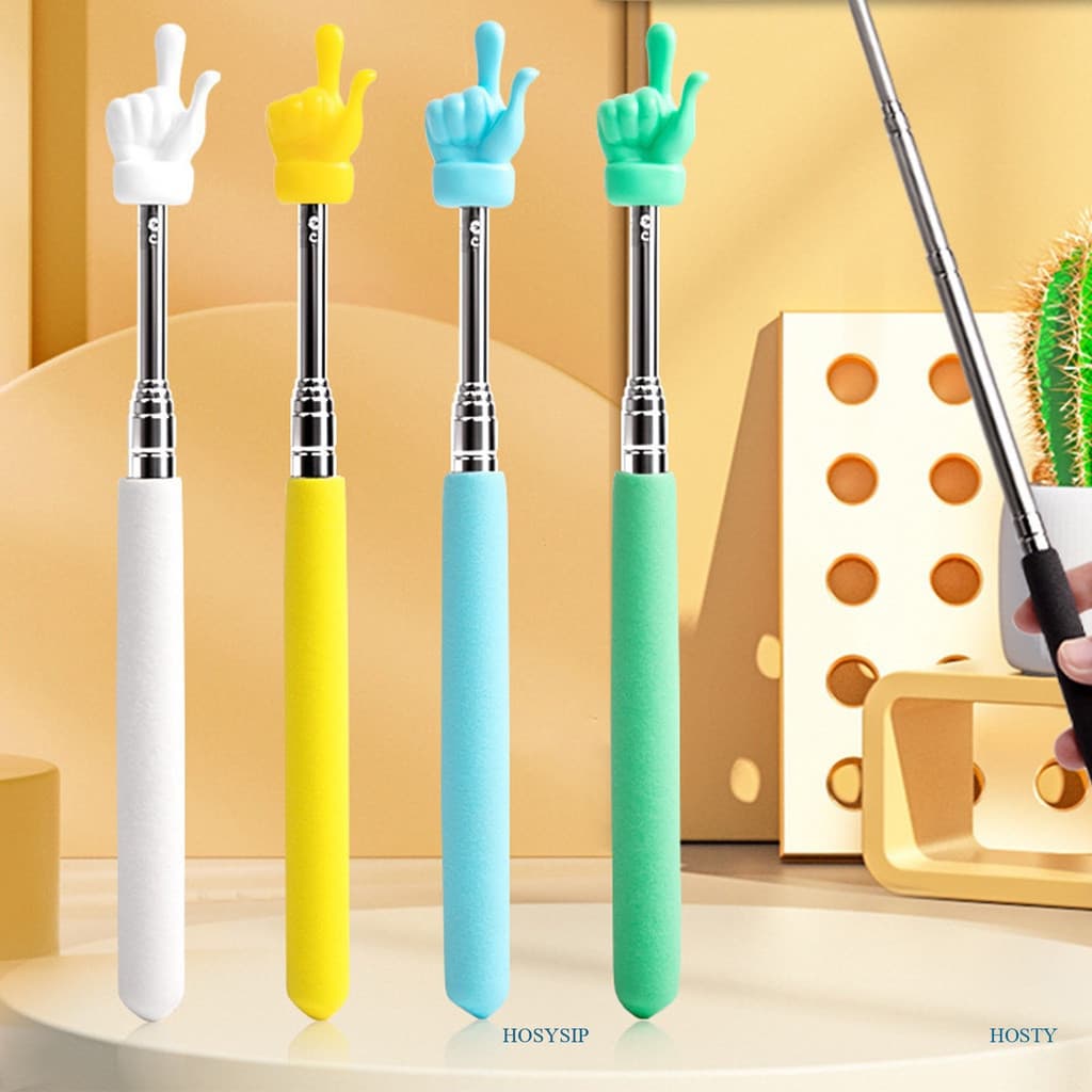 HOSTY Retractable Teacher Pointer Finger Design Aço Inoxidável Telescópico Blackboard Escola De Ensino Stick Suprimentos