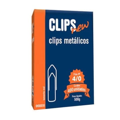 Clips de Papel n° 4/0 com 400 Unidades - Clips Top -
