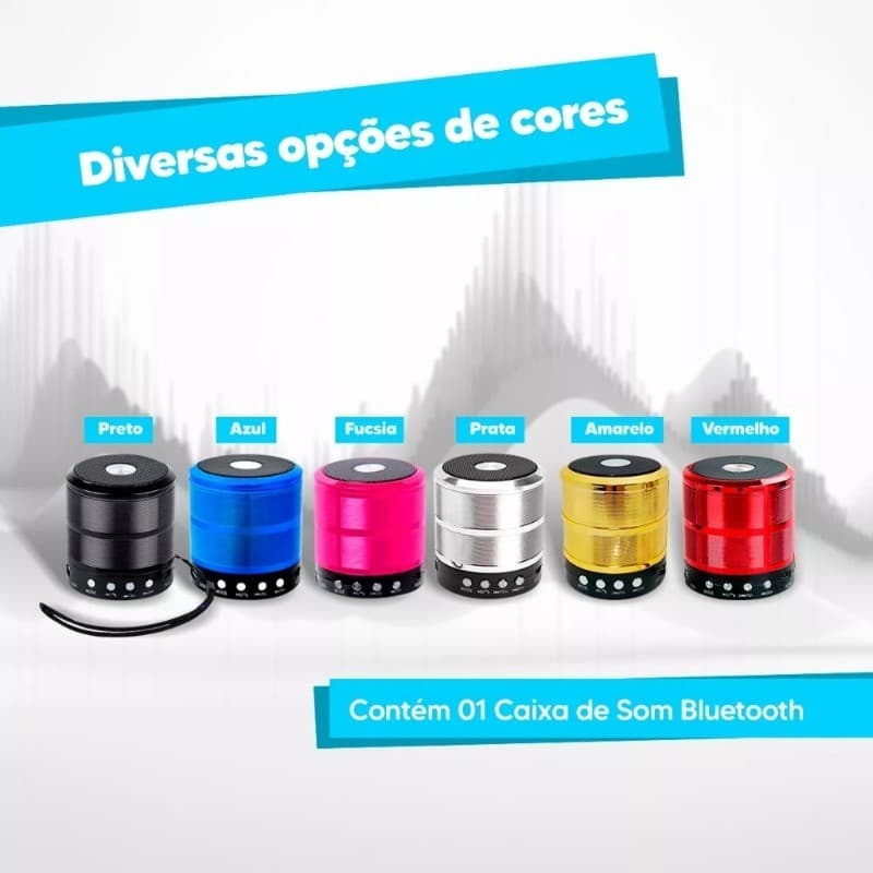 Mini Caixinha De Som 5W 887 Bluetooth Portátil Bateria Recarregável