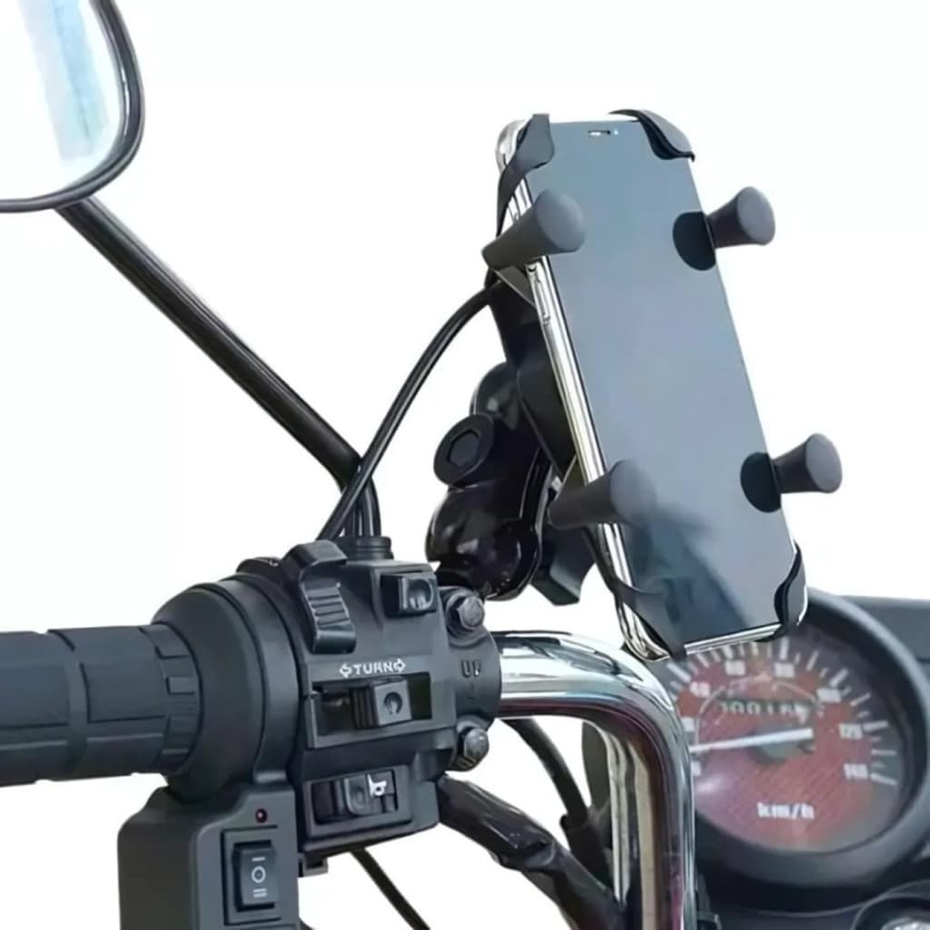 Suporte Para Motocicletas USB com Carregador