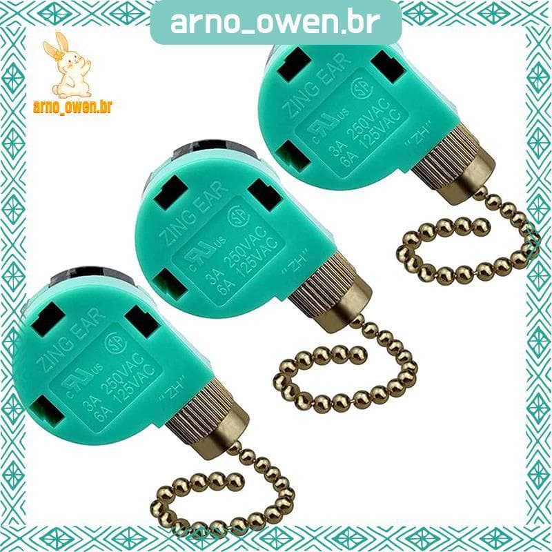 [arno_owen.br] Interruptor De Ventilador De Teto De 3 Pacotes , 3 Velocidades , 4 Fios , Orelha ZE-268S6 , Corrente De T