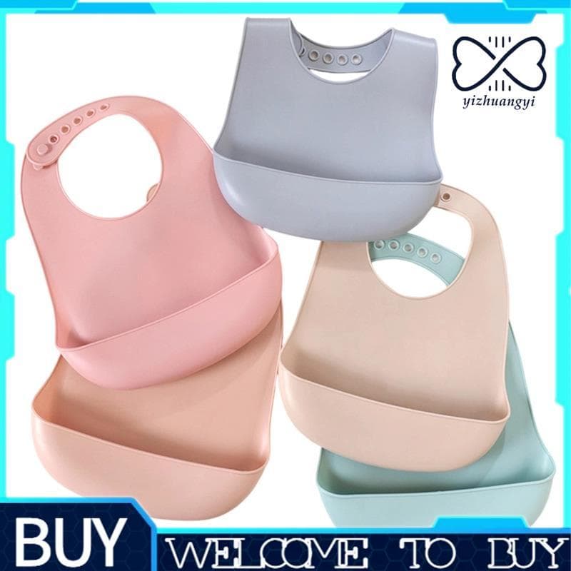 Babadores De Bebê De Silicone Ajustáveis À Prova D'água Para Meninas E Meninos , Conjunto De Crianças Pequenas , 4 Peças