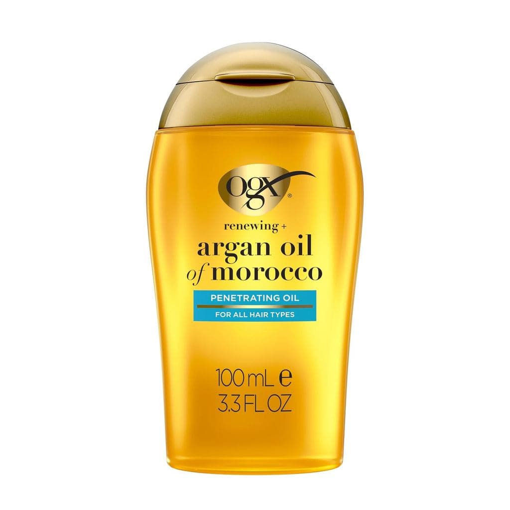 OGXRenewing+Óleo de Argan do Marrocos, Óleo de Argan Prensado a Frio para Tratamento Capilar e Brilho, Óleo Hidratante e